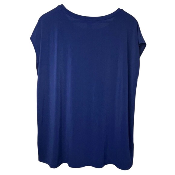 Banana Republic Blue Career Blouse XL Modern Pleat Quiet Luxury Minimalist Top - Picture 2 of 5